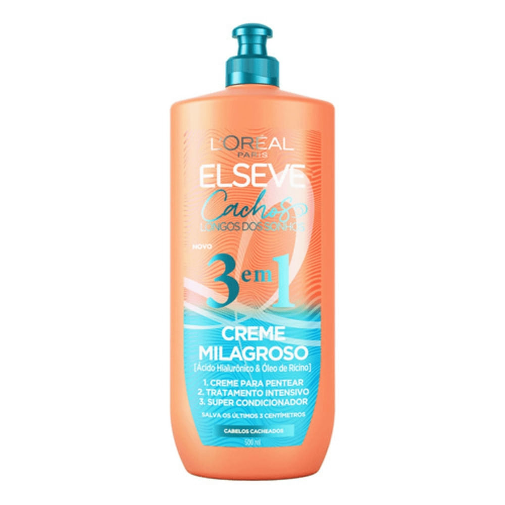 Creme Milagroso 3 Em 1 Elseve Cachos Longos Dos Sonhos 500ml
