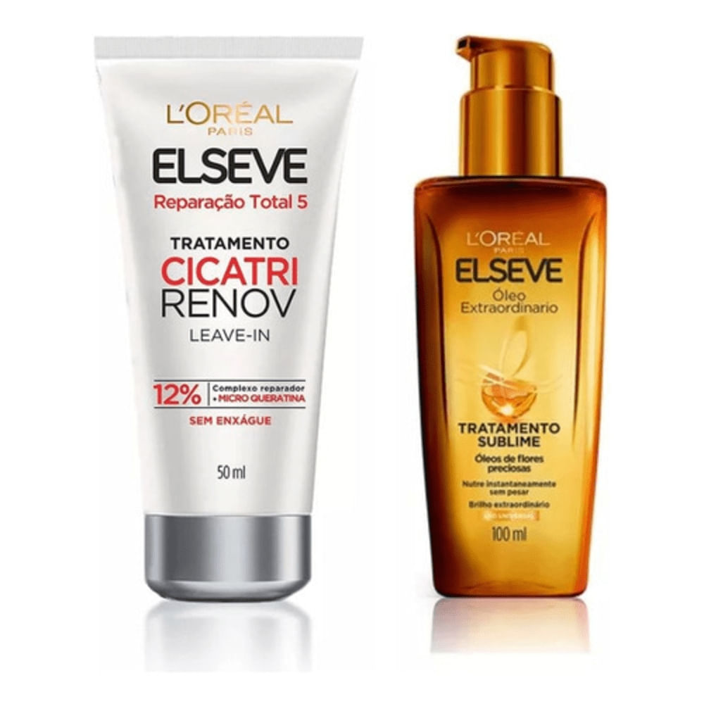 Kit Nutrição & Brilho: Elseve + Cicatri Renov L'oréal Paris