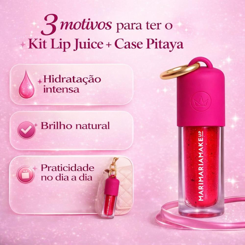 リップケア maria Kit Mari Maria Makeup: Lip Oil Juice Pitaya e Case Pitaya - Época