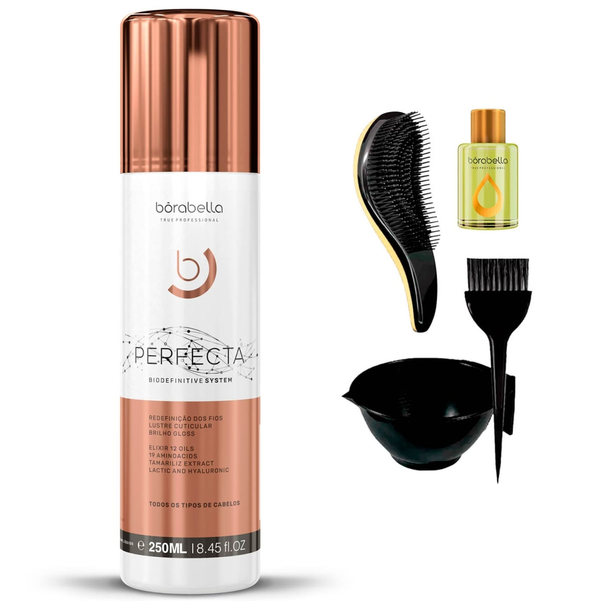 Perfecta Borabella Bio Definitive Progressiva Semformol 250Ml + Cumbuca/Pincel/Escova/Óleo