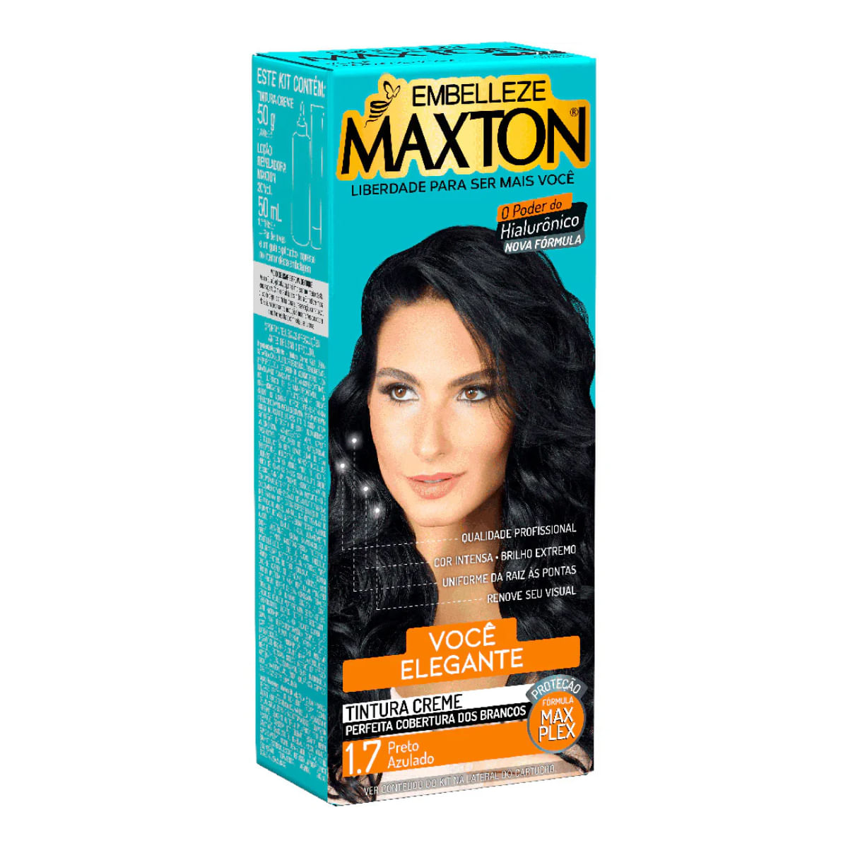 Tinta de Cabelo Maxton Você Mais Elegante - 1.7 Preto Azulado