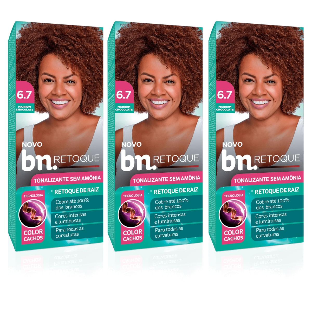 Kit Tonalizante Marrom Chocolate 6.7 Sem Amônia 90g (3 itens)