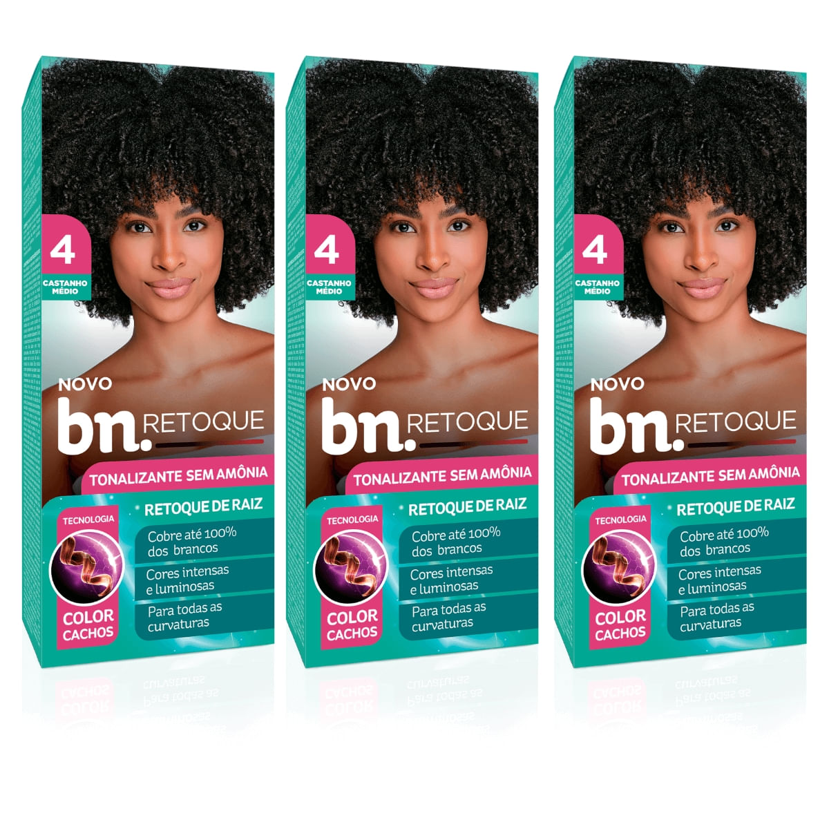 Kit Tonalizante Castanho Médio 4.0 Sem Amônia 90g (3 itens)