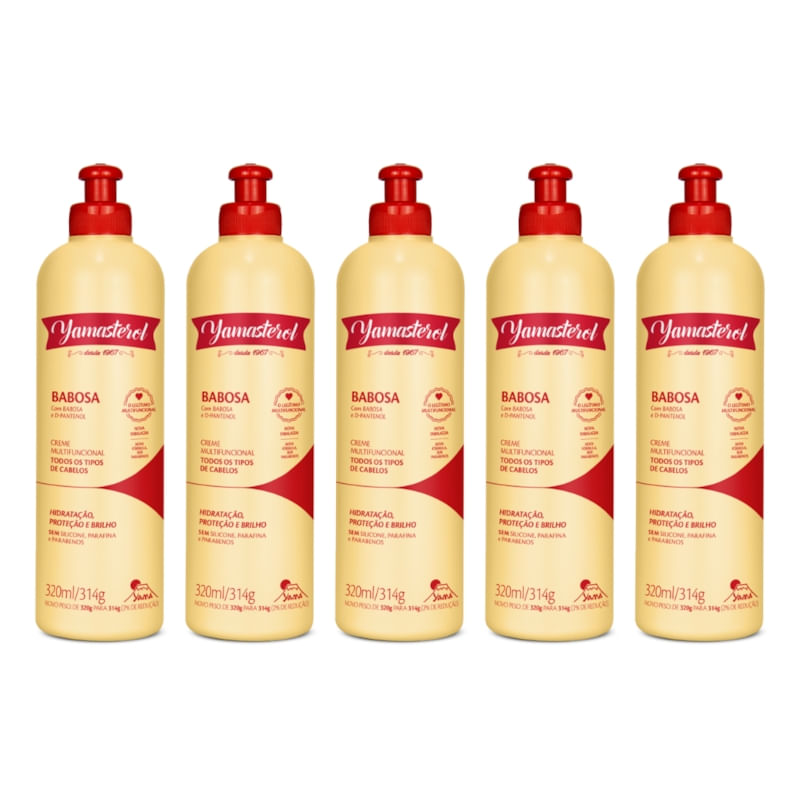 Kit 5 Cremes Yamasterol Babosa e D-Pantenol 320ml  - Multifuncional
