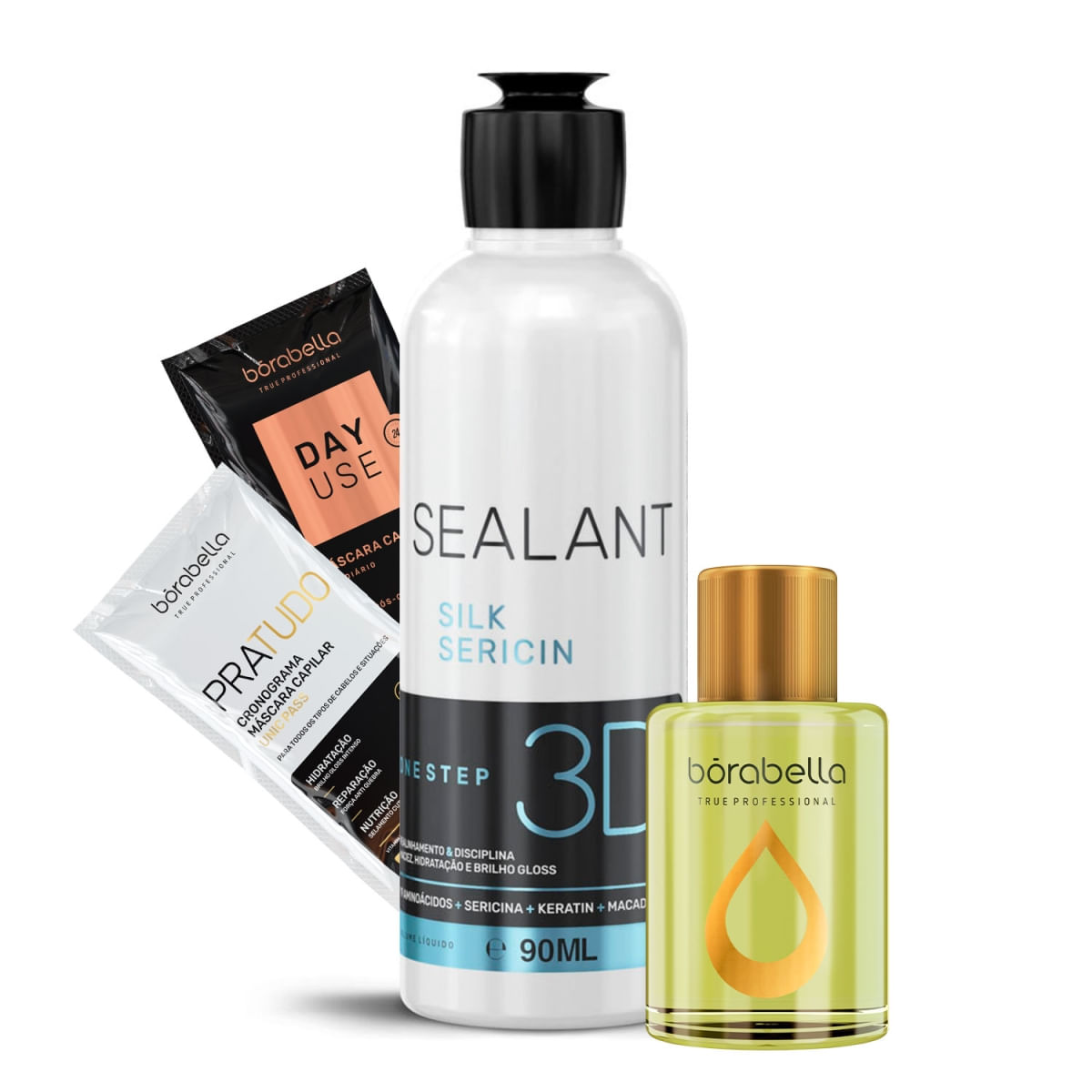 Mini Selagem Borabella 90Ml +Reparador De Pontas 7Ml +Sachês