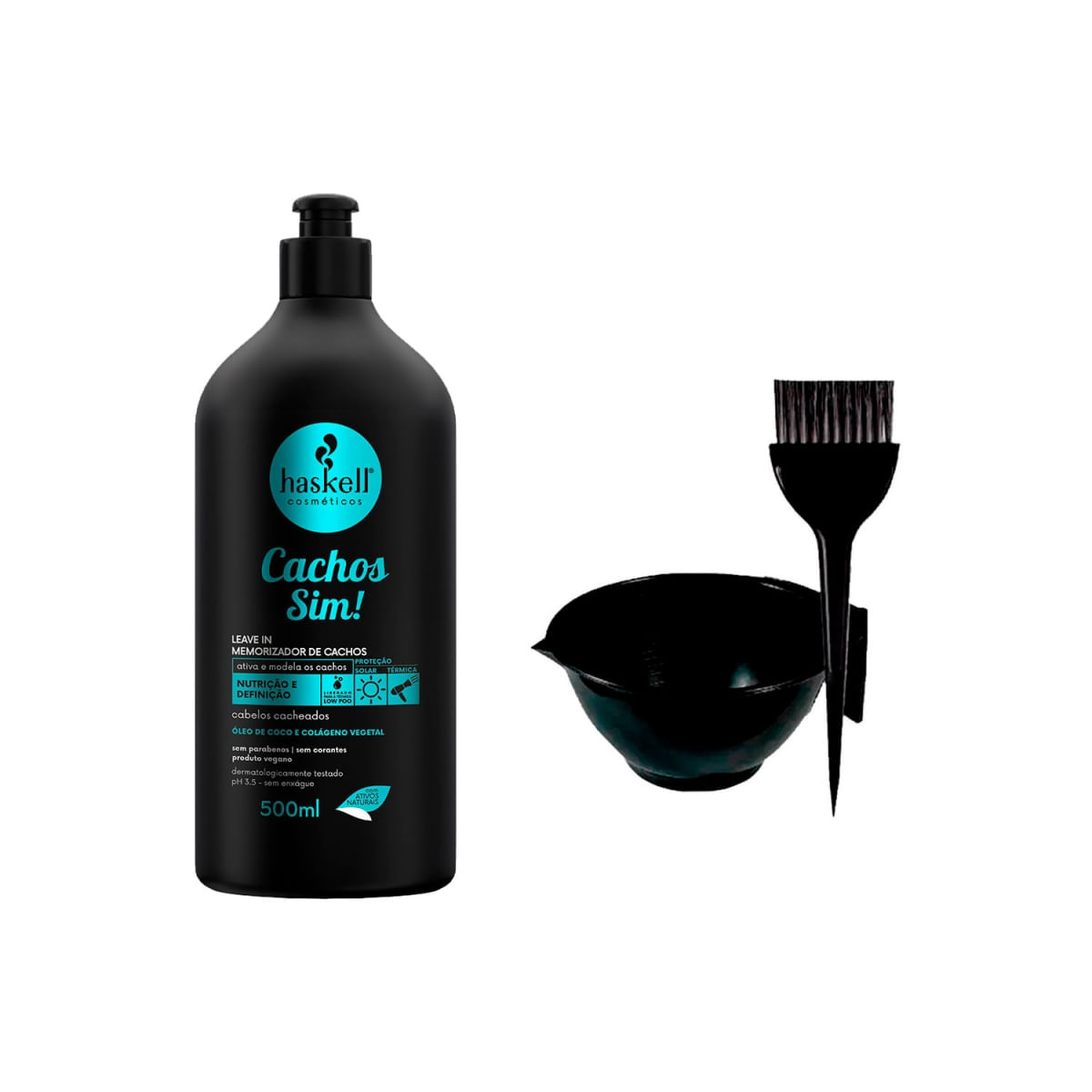 Creme pentear sem enxague haskell cachos sim 500ml +cumbuca