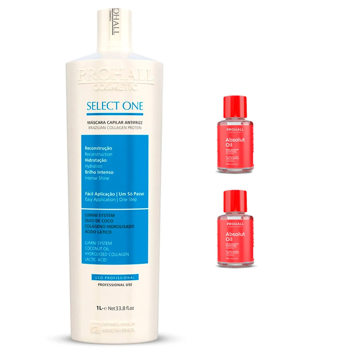 Alinhamento Select One Prohall 1 Litro + 2 Reparador 7Ml