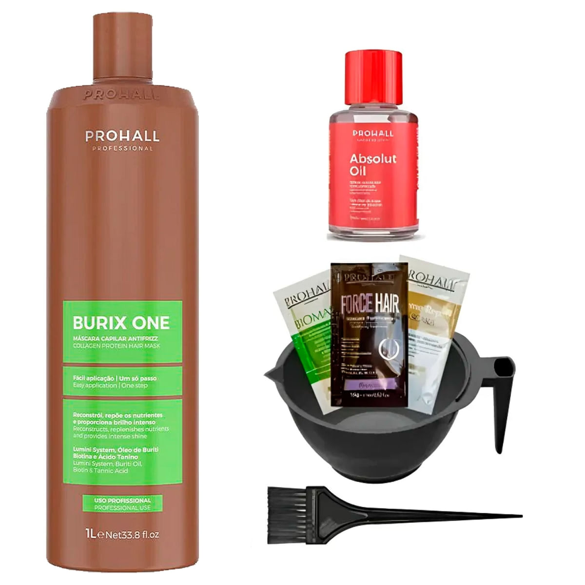 Burix One Prohall 1 Litro Progressiva Semformol +Cumbuca/Argan/Sachês