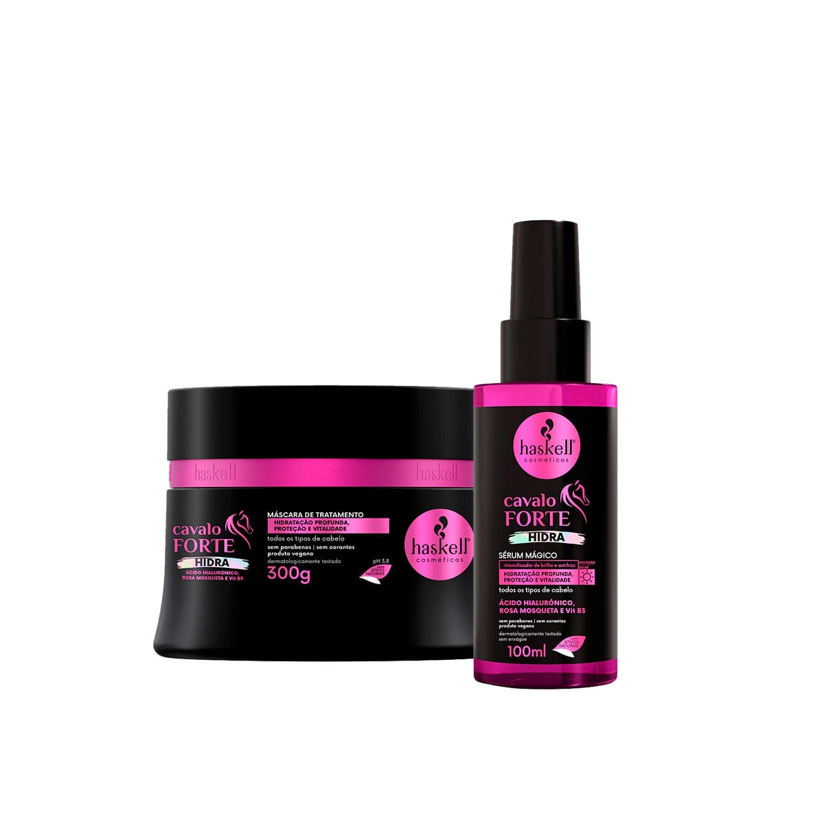 Haskell Cavalo Forte Hidra Máscara 300G + Sérum De Brilho