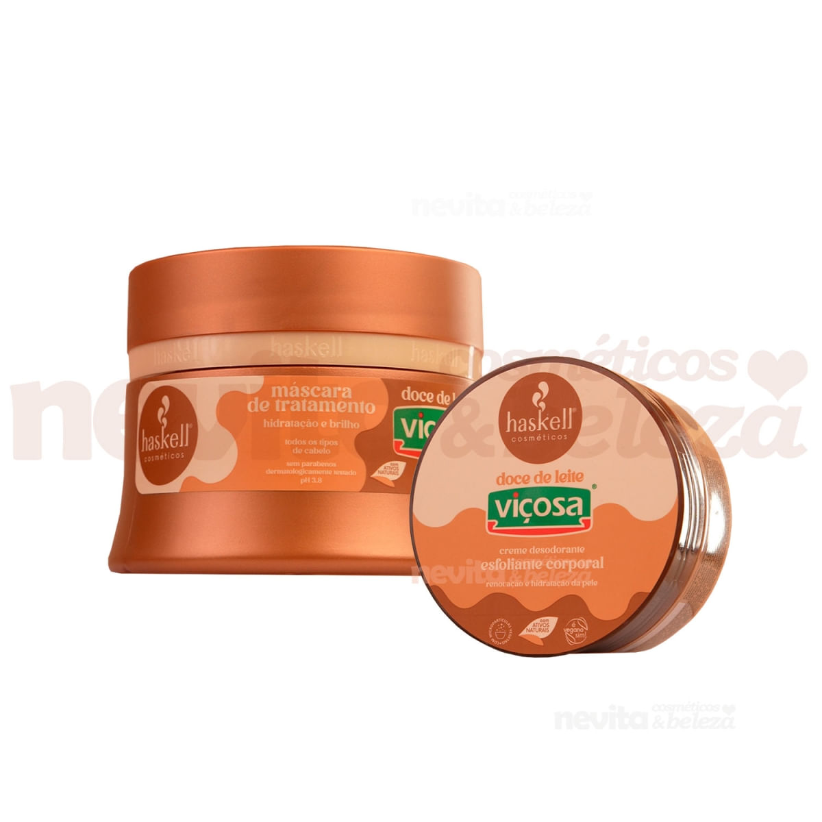 Máscara Cabelo Doce De Leite Haskell + Esfoliante Corporal