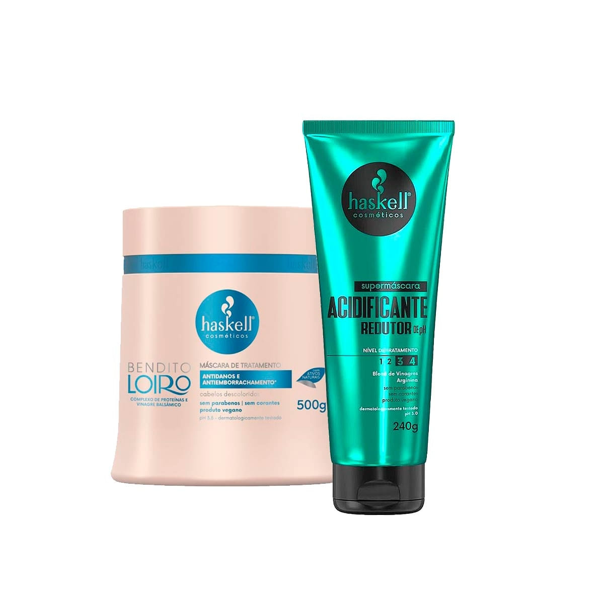Máscara Haskell Bendito Loiro 500G+Supermáscara Acidificante 240G
