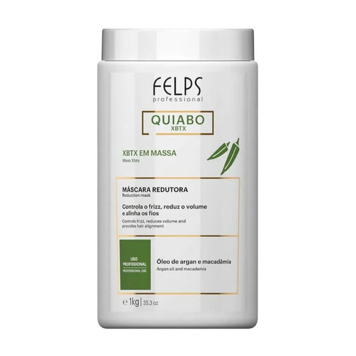 Máscara Redutora Quiabo Xbtx Antifrizz Felps Professional 1Kg