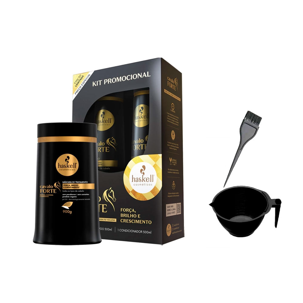 Promopack Haskell Cavalo Forte 500Ml +Máscara 900Gr +Cumbuca