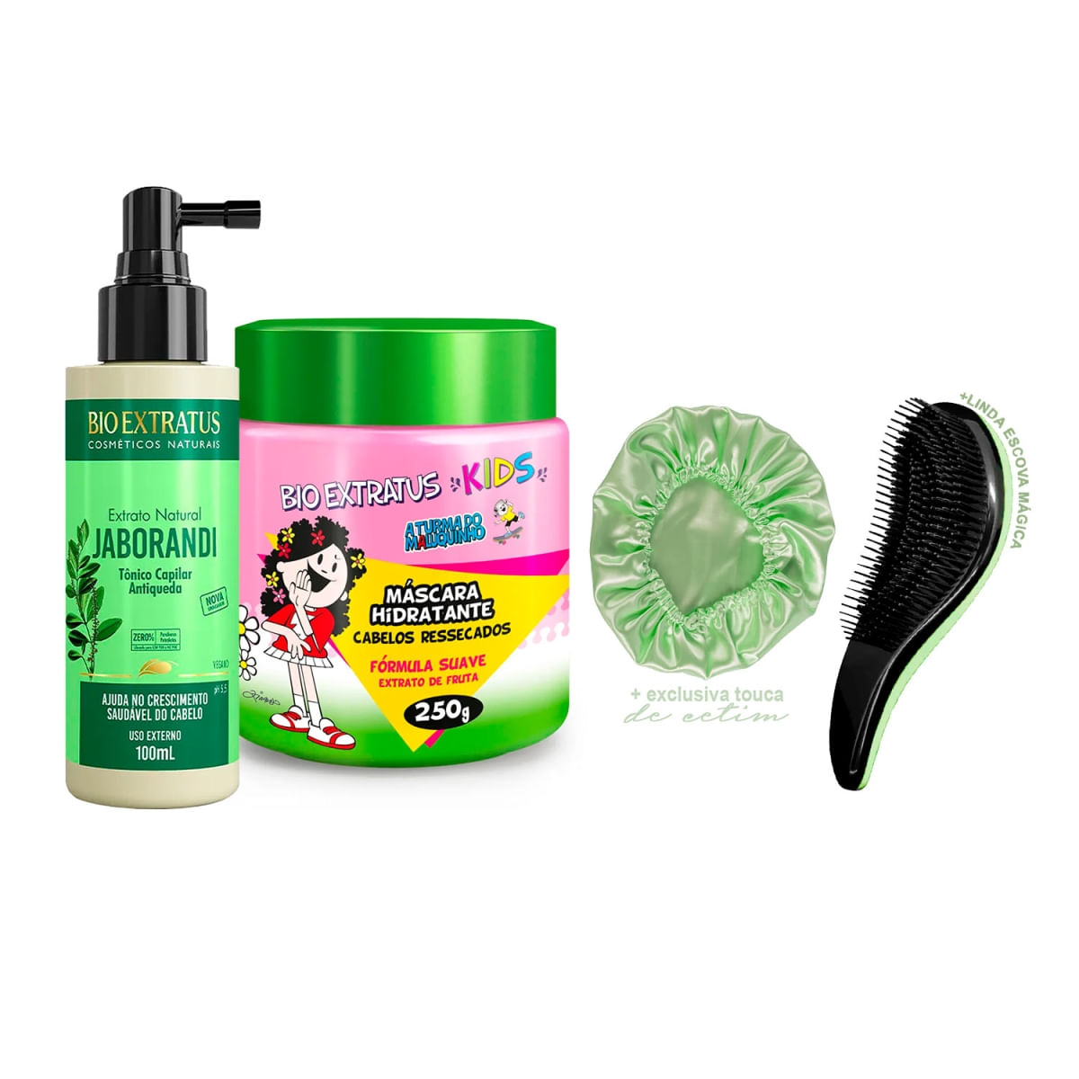 Tônico Jaborandi + Máscara Kids Bio Extratus +Escova/Touca