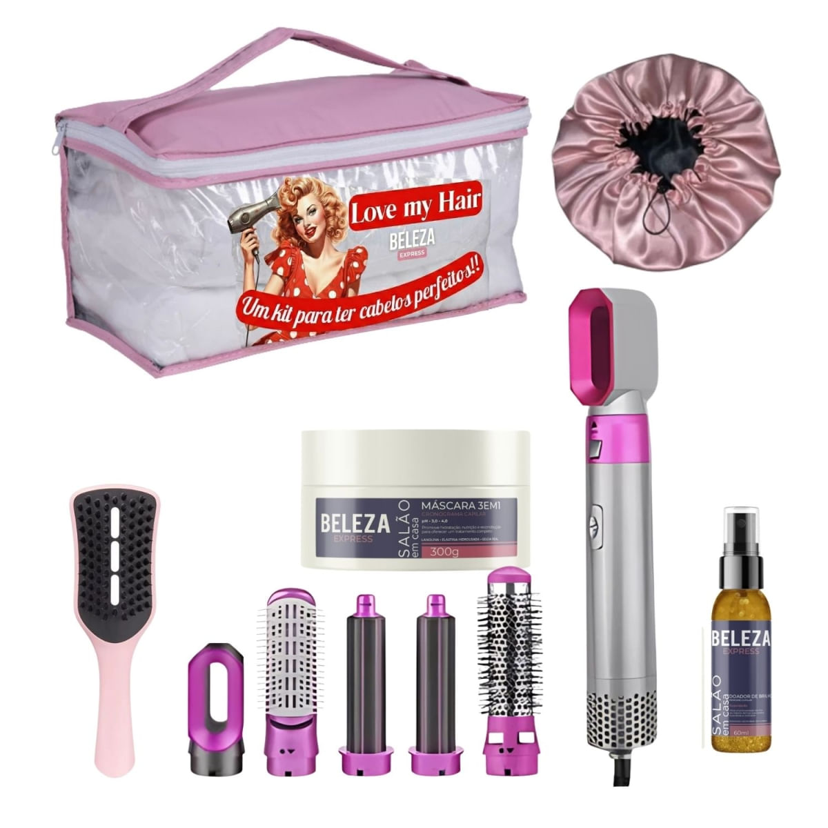 Kit Capilar  Love My Hair Beleza Express c/ secador 5 em 1