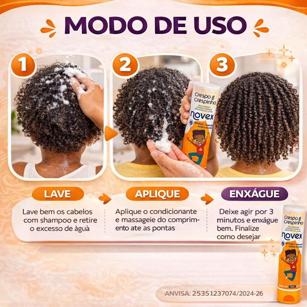 Tratamento Condicionante Desembaraçante Novex Crespo e Crespinho