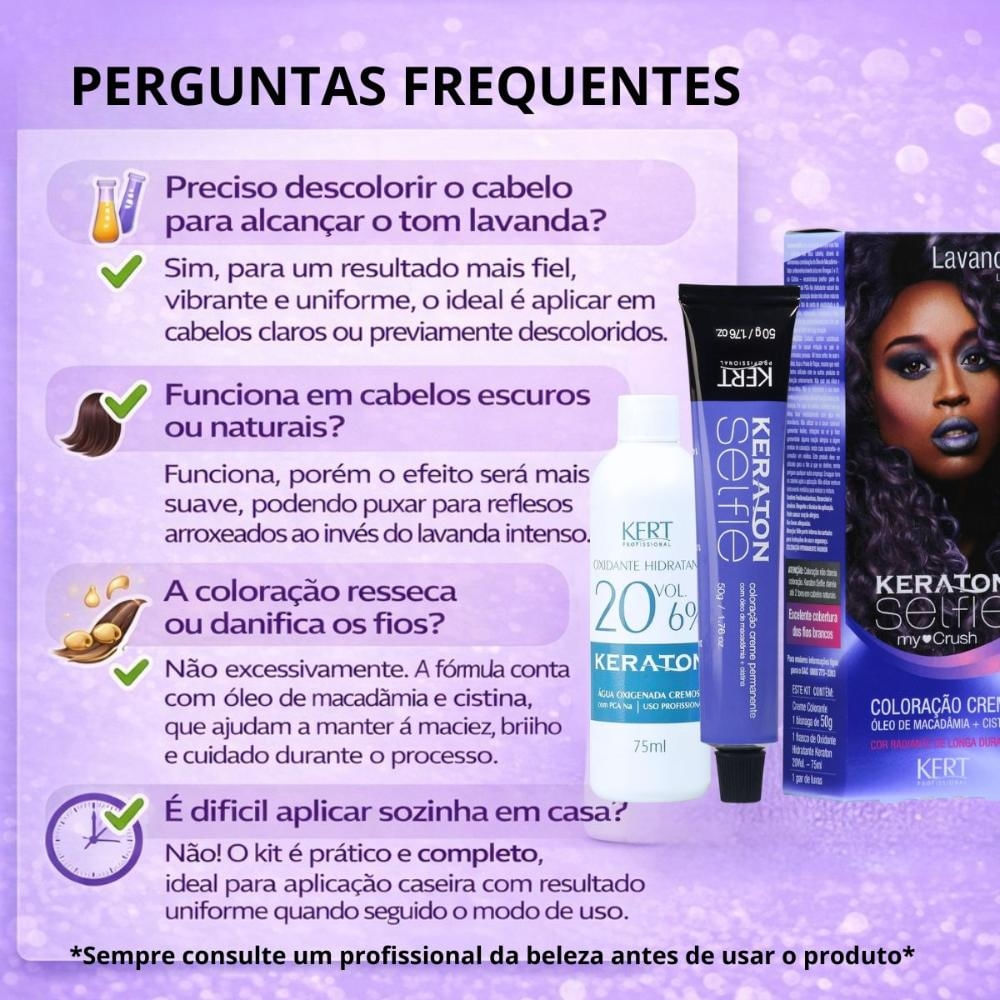 Coloração Creme Kert Keraton Selfie My Crush Lavander - Época