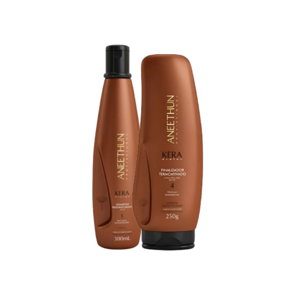 Kit Aneethun Kera System - Shampoo 300ml e Finalizador Termoativo 250g