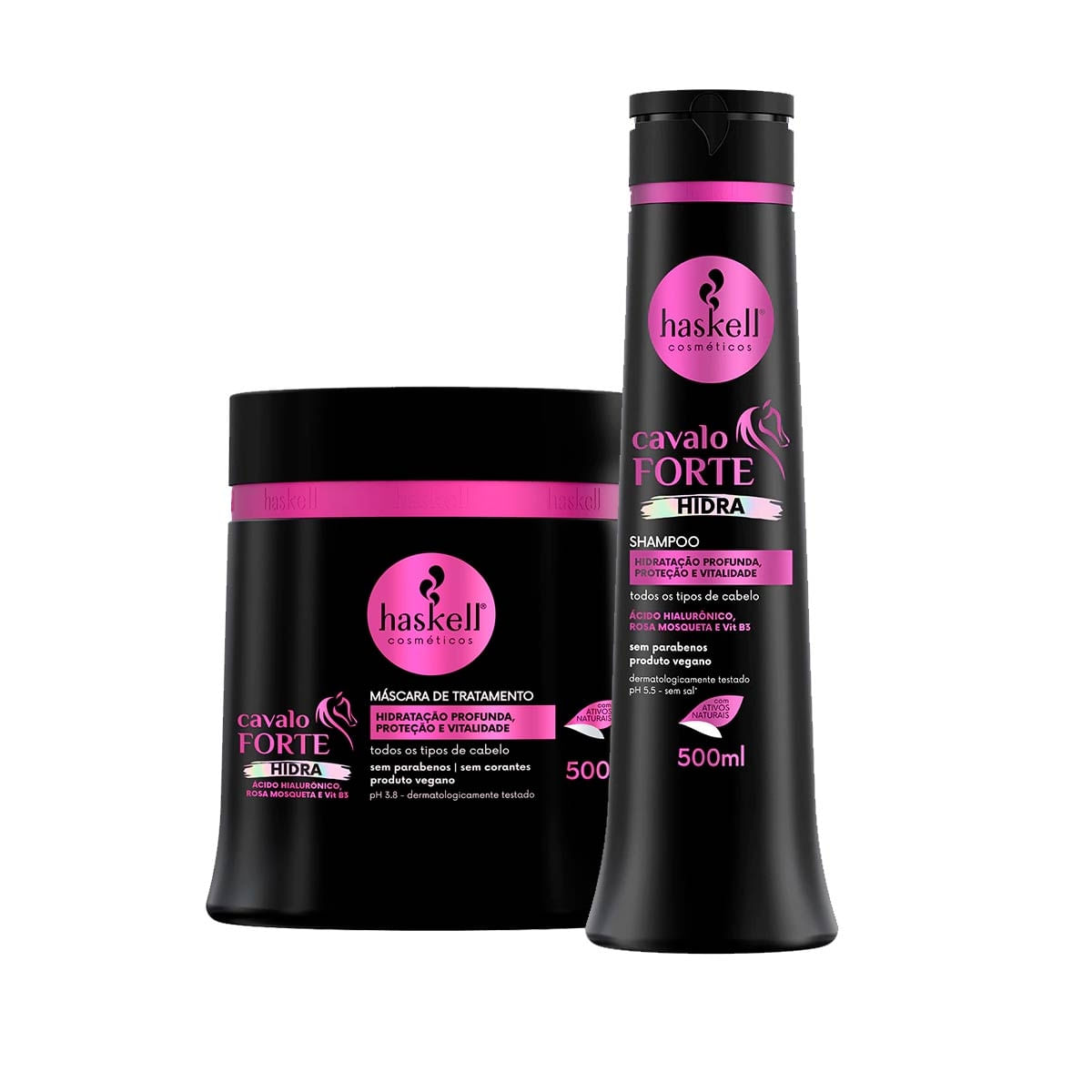 Haskell Cavalo Forte Hidra Shampoo + Máscara Hidratante 500G