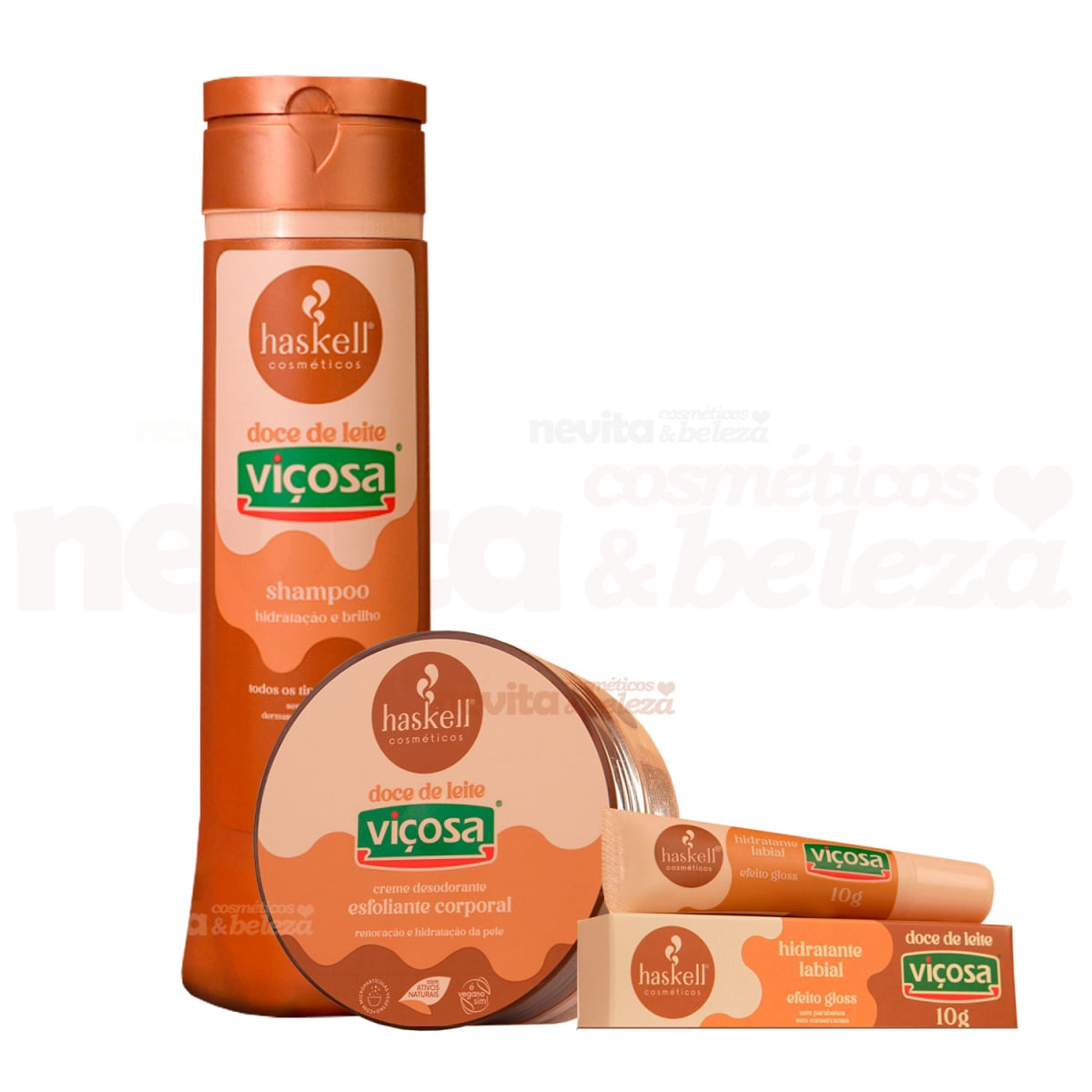 Haskell Doce De Leite Shampoo Capilar + Esfoliante + Máscara