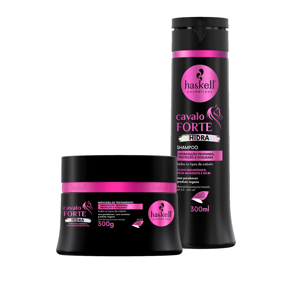 Haskell Cavalo Forte Hidra Shampoo + Máscara Hidratante 300G