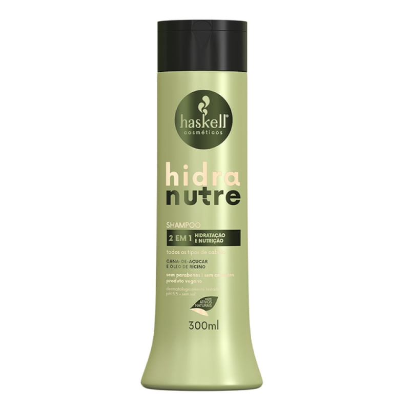 Shampoo Hidranutre Haskell 300ml - 2 em 1 Hidratação e Nutrição