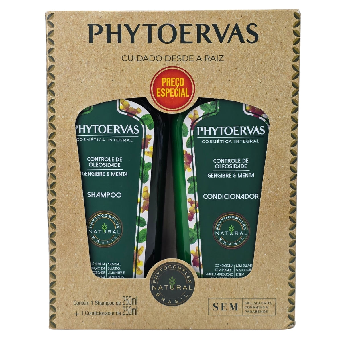 Kit Shampoo + Condicionador Controle de Oleosidade Gengibre e Menta Phytoervas