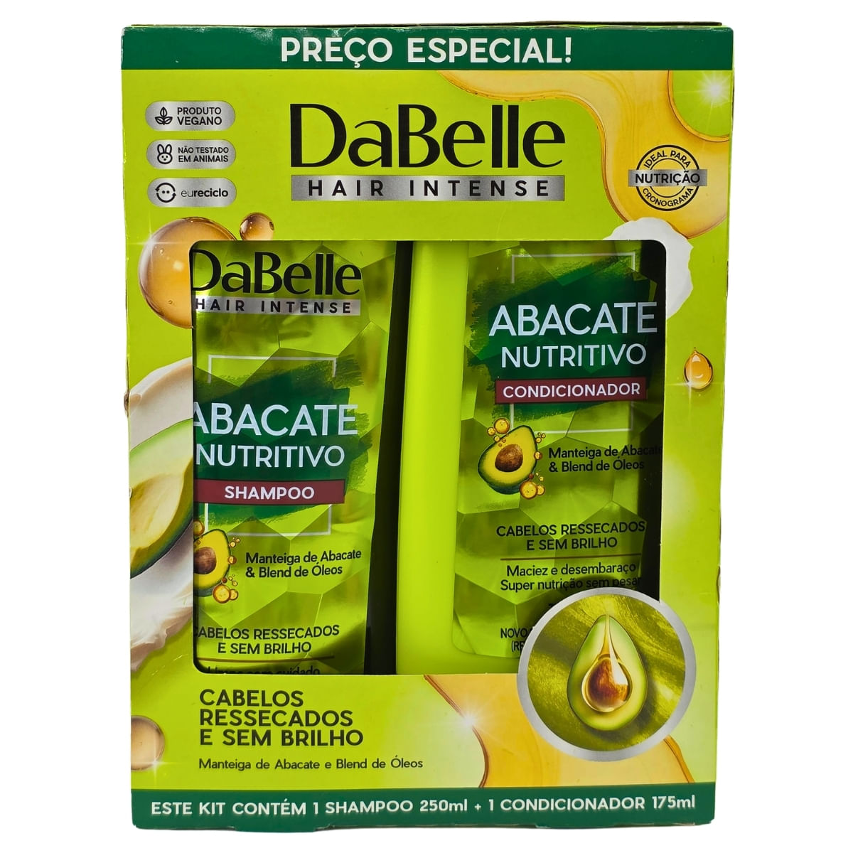 Kit Shampoo 250ml + Condicionador 175ml Manteiga de Abacate & Blend de Óleos Hair Intense DaBelle