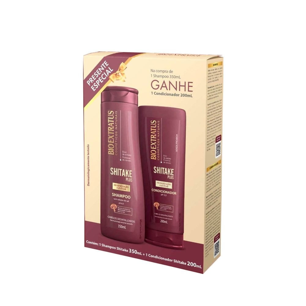 Kit Bio Extratus Shitake Shampoo 350ml + Condicionador 200ml