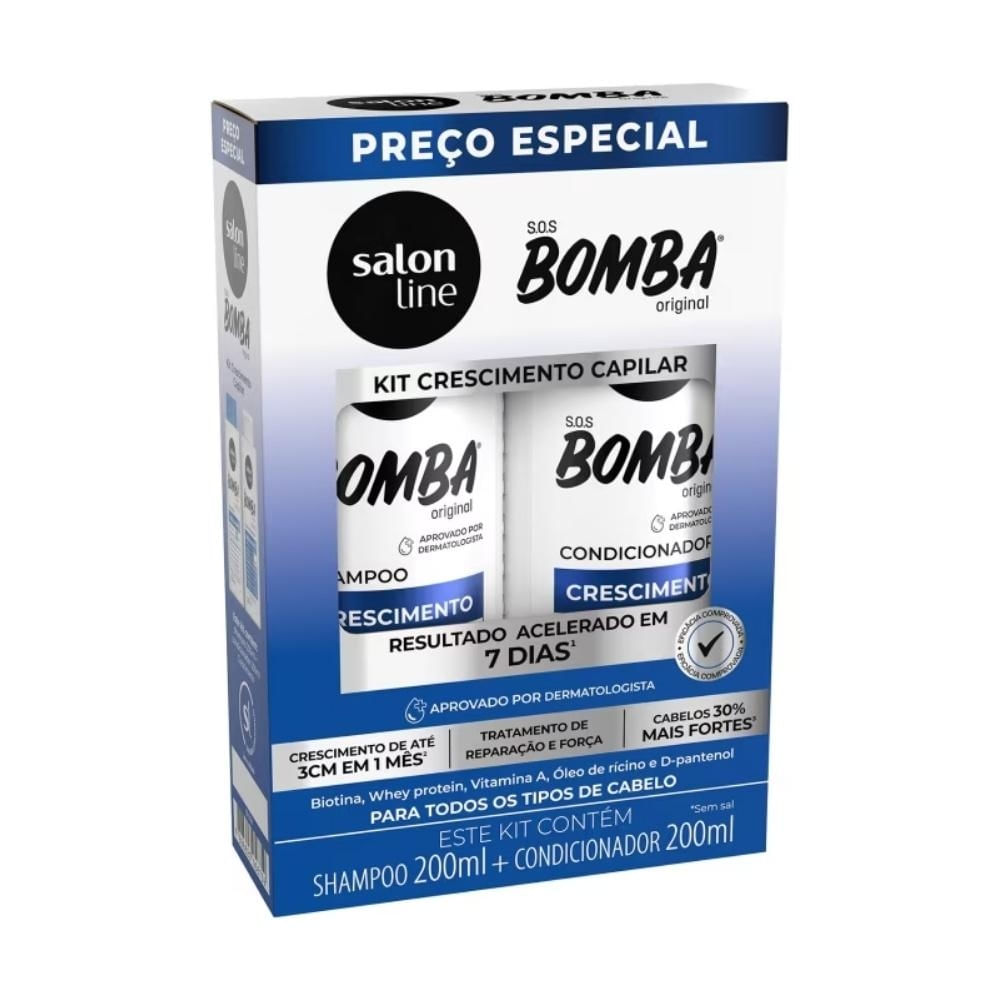 Kit Shampoo + Condicionador SOS Bomba Original Salon Line 200ml