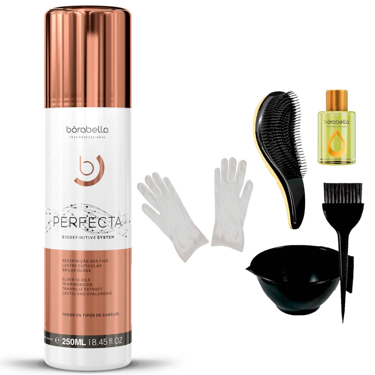 Borabella Perfecta Bio Definitive 250Ml + Cumbuca/Escova/Óleo/Luvas