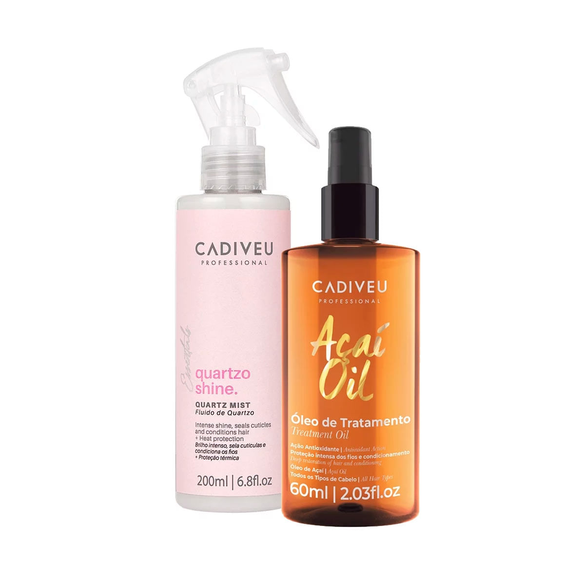 Fluído Quartzo Shine Mist Cadiveu 200Ml +Óleo De Açaí 65Ml