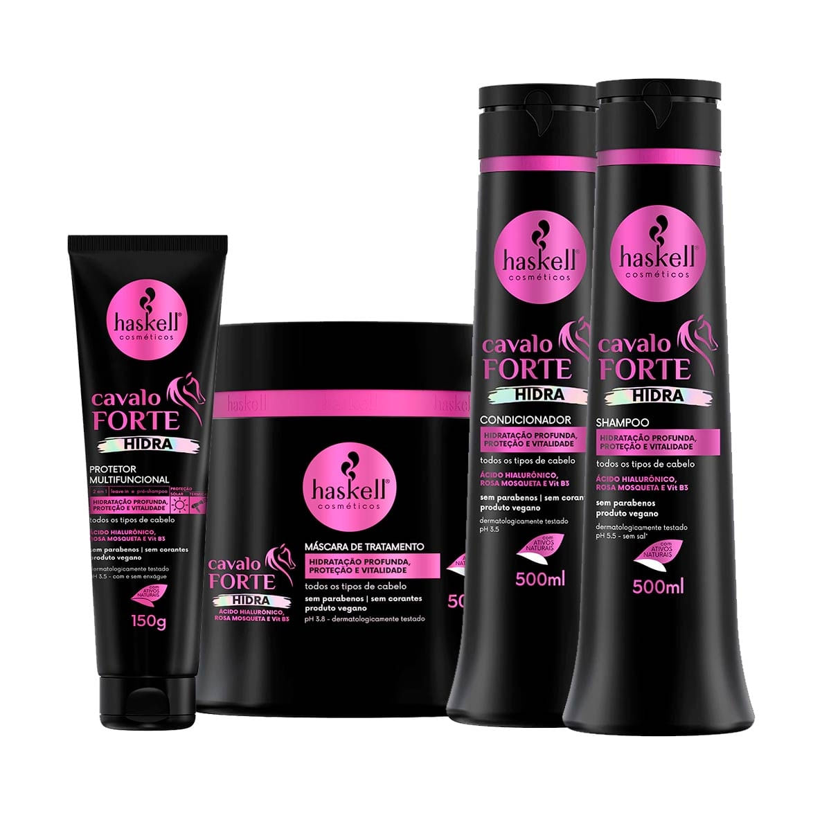 Haskell Cavalo Forte Hidra Trio 500Ml Com Leave In De Cabelo