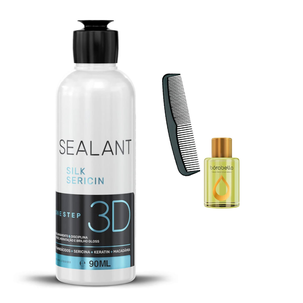 Mini Selagem Capilar Borabella Original 90Ml +Óleo E Pente