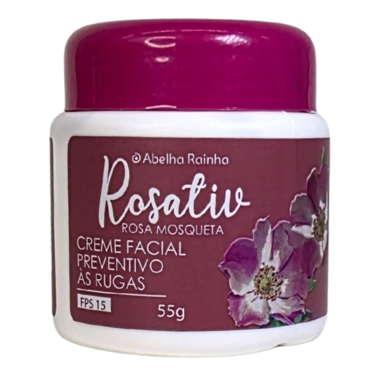 Creme Preventivo A Rugas Com FPS 15 Com Oleo De Rosa Mosqueta Rosativ Abelha Rainha 55g