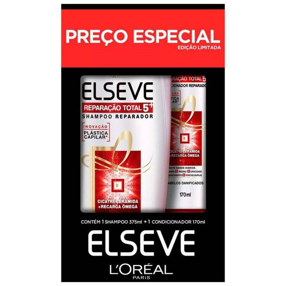 Kit Shampoo e Condicionador Elseve Reparação Total 5 375ml + 170ml