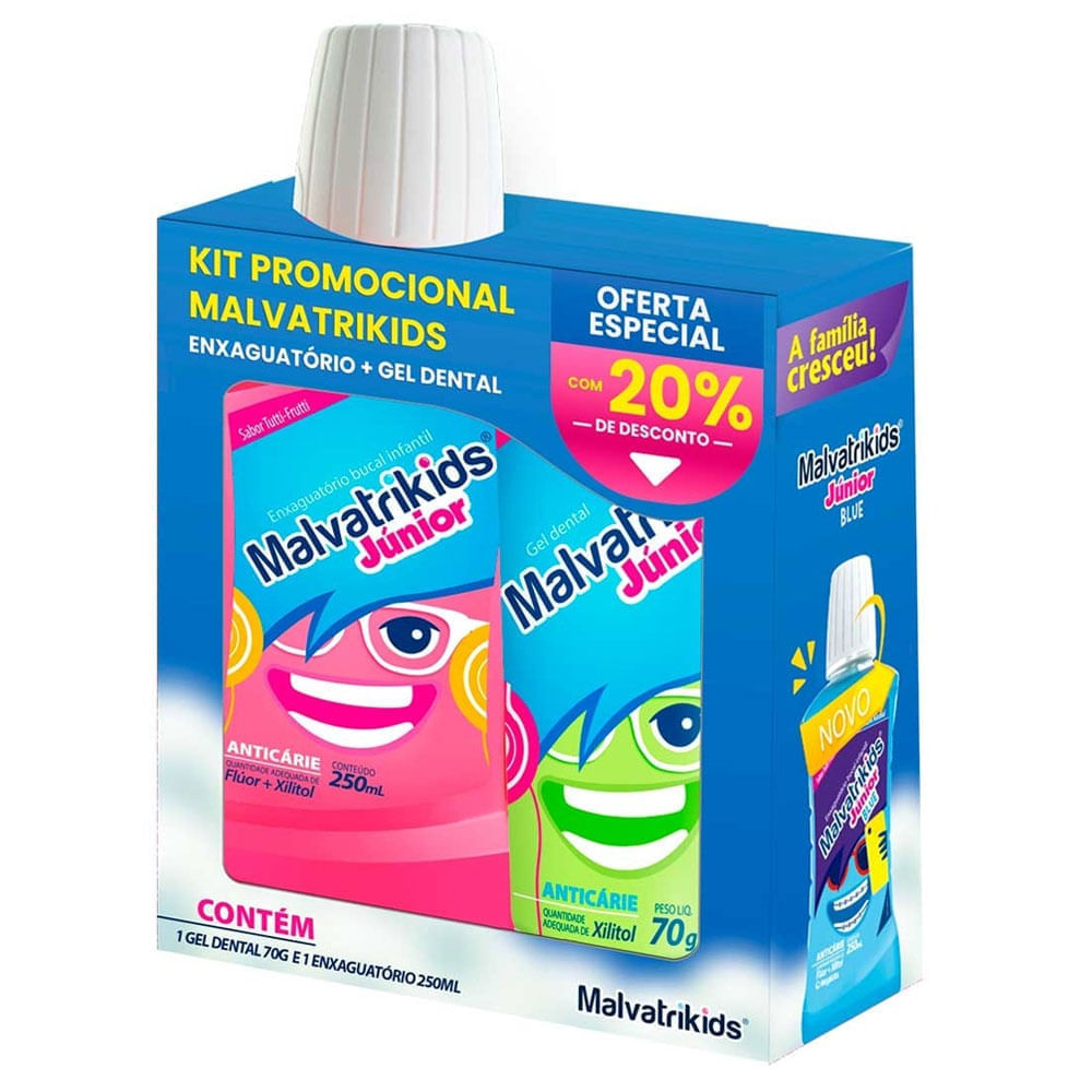 Kit Solução Bucal 250ml + Gel Dental Malvatrikids Infantil 70g