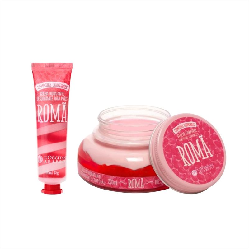 Roma Pink Lip Sugar Cream 2個セット Kit L'occitane Romã Hidratante Mãos + Geleia Hidratante 150ml