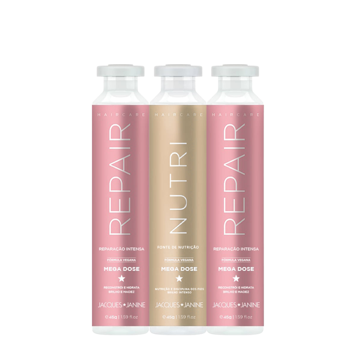 Kit Cronograma Ampolas Jacques Janine Hidratação (3 produtos)