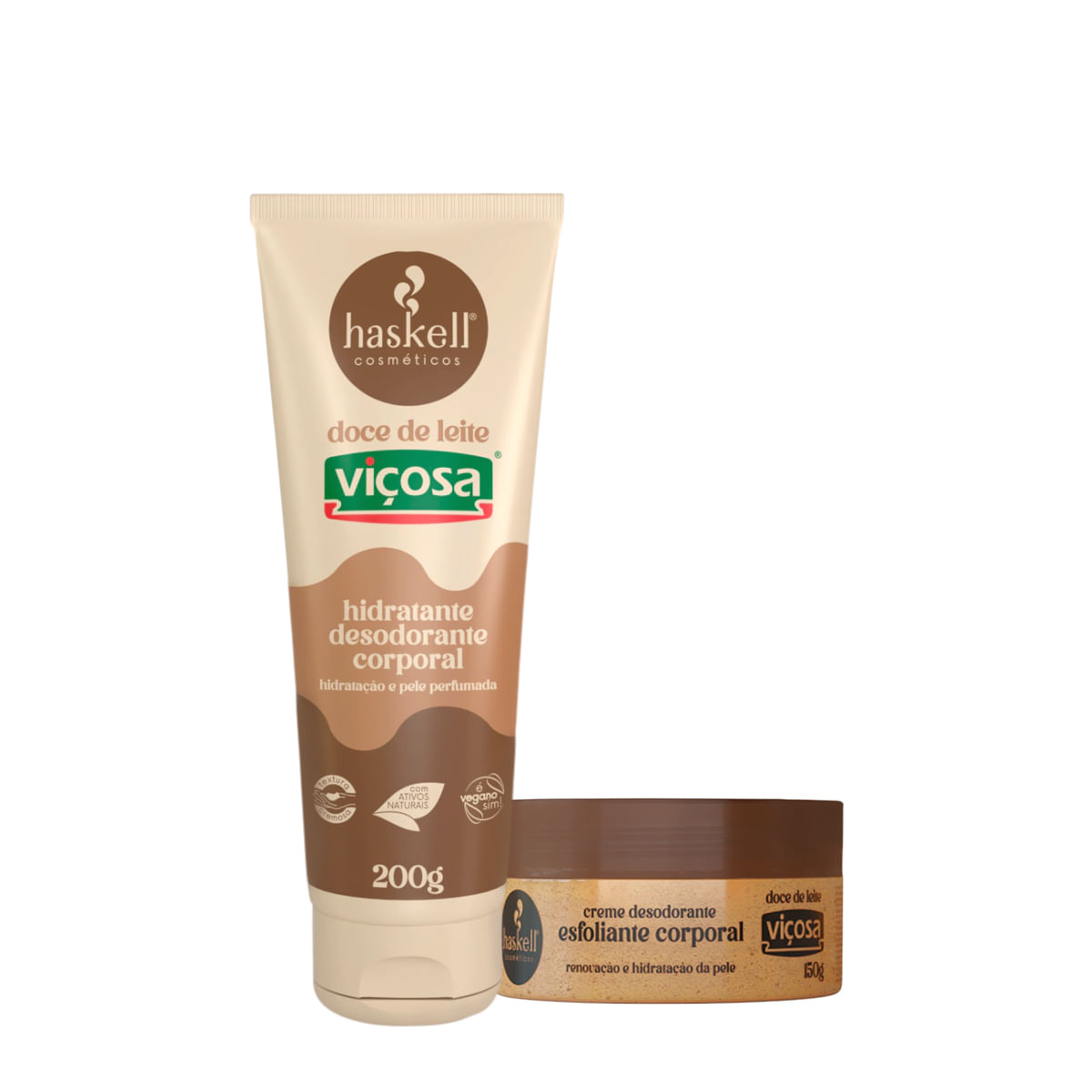 Kit Haskell Doce de Leite Viçosa Hidratante Esfoliante (2 produtos)