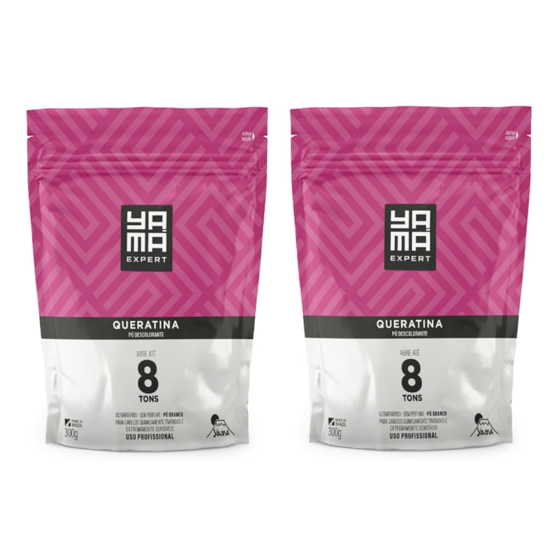 Kit C/2 Pó Descolorante Queratina Refil 300g Yamá
