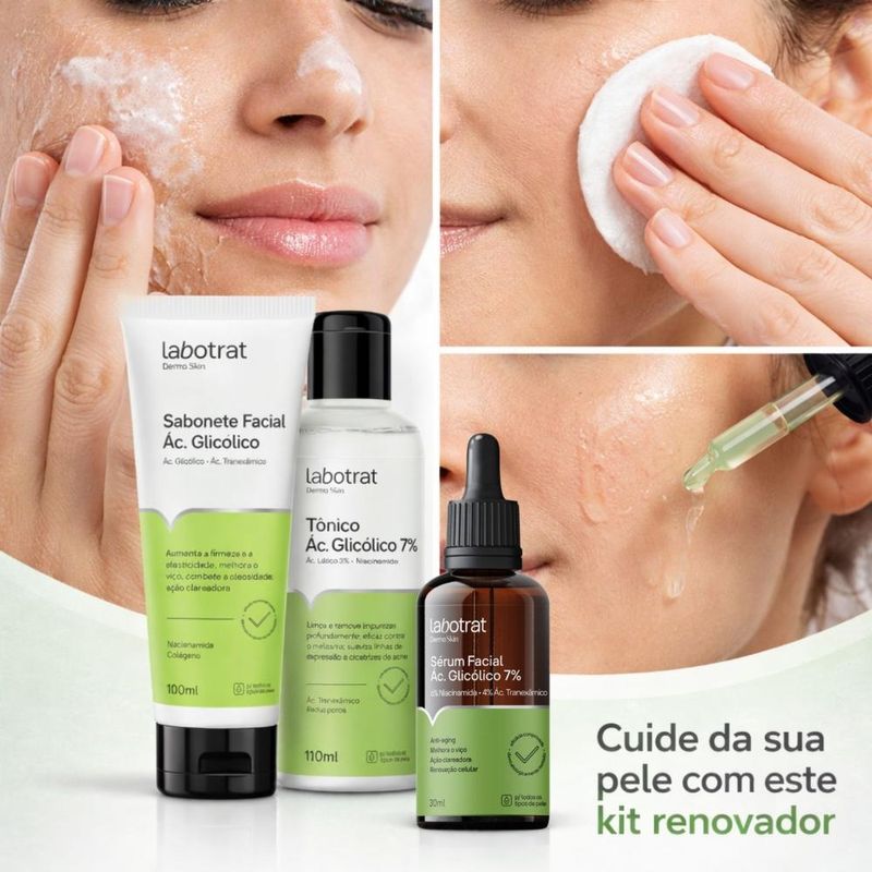 Kit Facial Labotrat Dermo Skin Ácido Glicólico: Sabonete, Tônico e