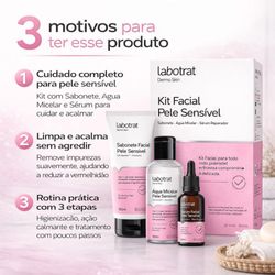 Kit Facial Labotrat Dermo Skin Pele Sensível: Sabonete, Tônico e