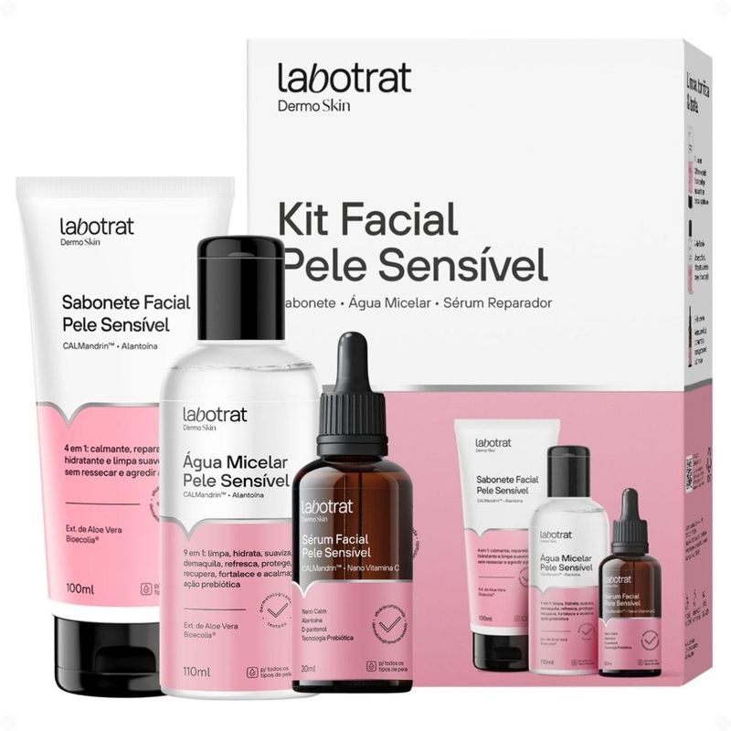Kit Facial Labotrat Dermo Skin Pele Sensível: Sabonete, Tônico e