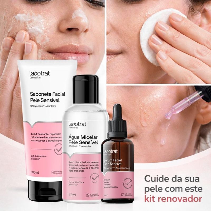 Kit Facial Labotrat Dermo Skin Pele Sensível: Sabonete, Tônico e