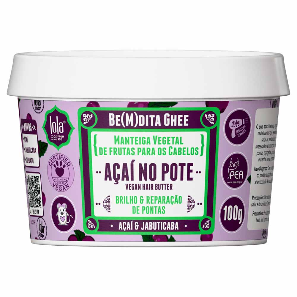 Máscara de Hidratação Lola From Rio Be(M)dita Ghee Açaí no Pote