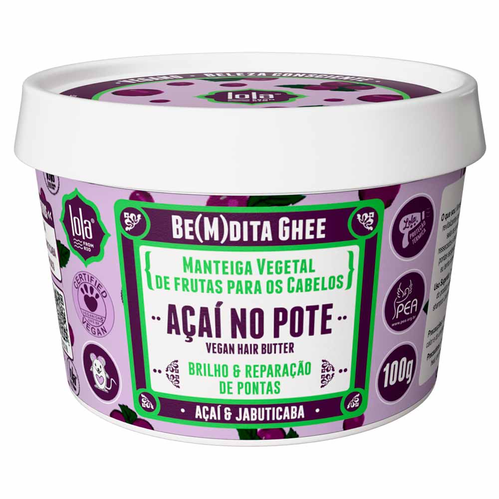 Máscara de Hidratação Lola From Rio Be(M)dita Ghee Açaí no Pote