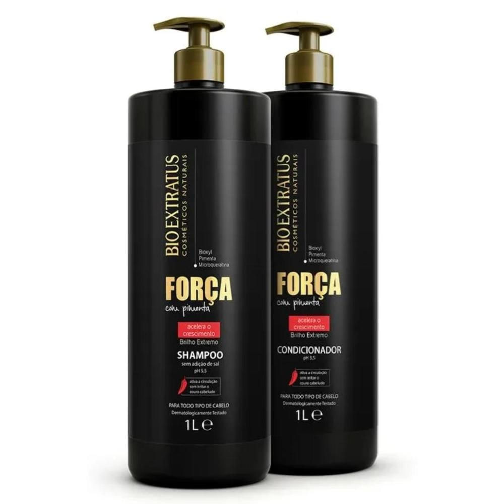 Shampoo Condicionador Força Com Pimenta Bio Extratus 1Litro