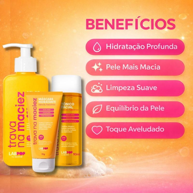 Kit LabPop by Labotrat Trava na Maciez: Gel de Limpeza, Tônico