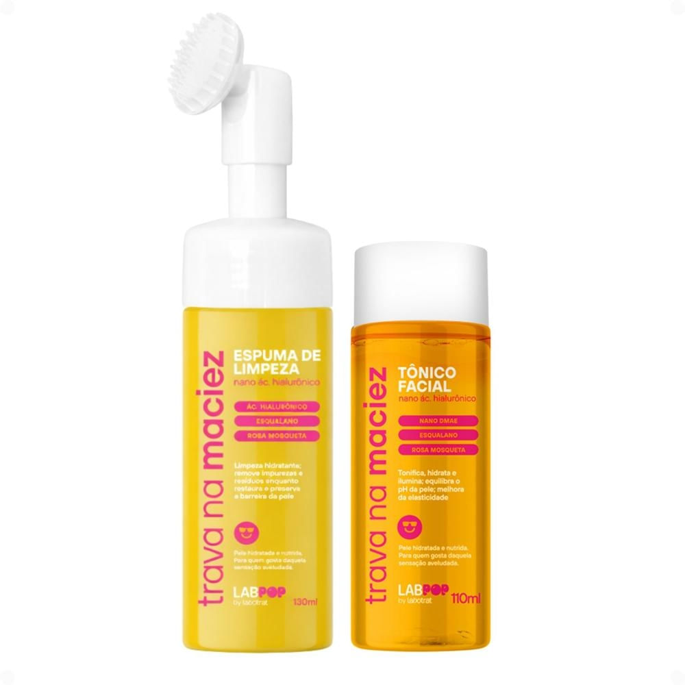 Kit LabPop by Labotrat Trava na Maciez: Espuma de Limpeza 130ml e Tônico Facial 110ml